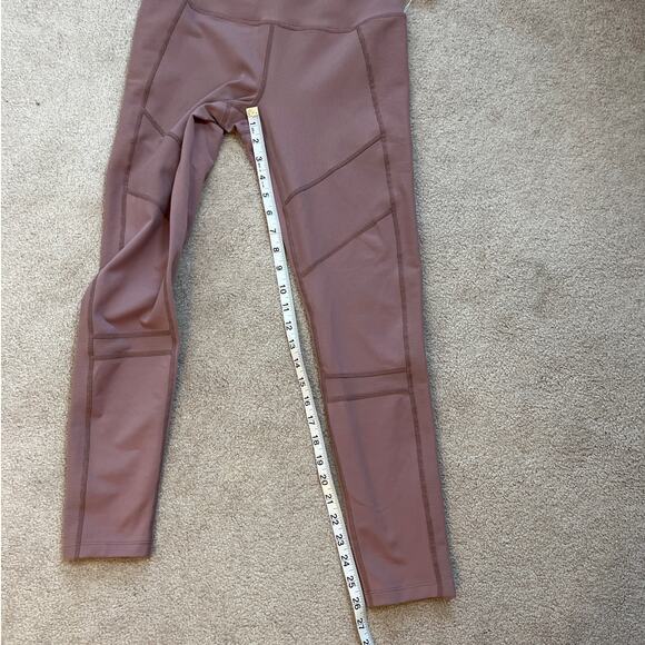 Zella Womens High Waist Leggings Size M Mauve Ribbed Knit High Support NWT - Picture 8 of 8